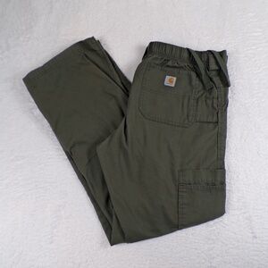 Carhartt Scrub Pants Men's M Ripstop Cargo C54108 Gray/Green Medical Drawstring